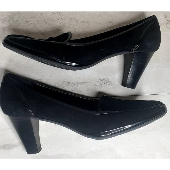 Ladies Amalfi Black Suede Pumps Size 10 Made in Italy - Picture 6 of 8